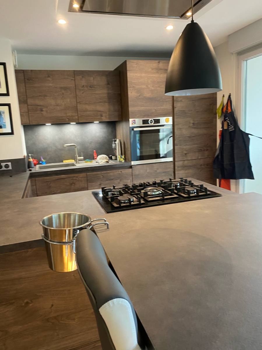 cuisine avec facade en bois à villefranche sur saone