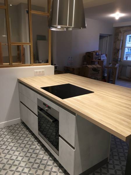 cuisine avec carreau ciment à lyon