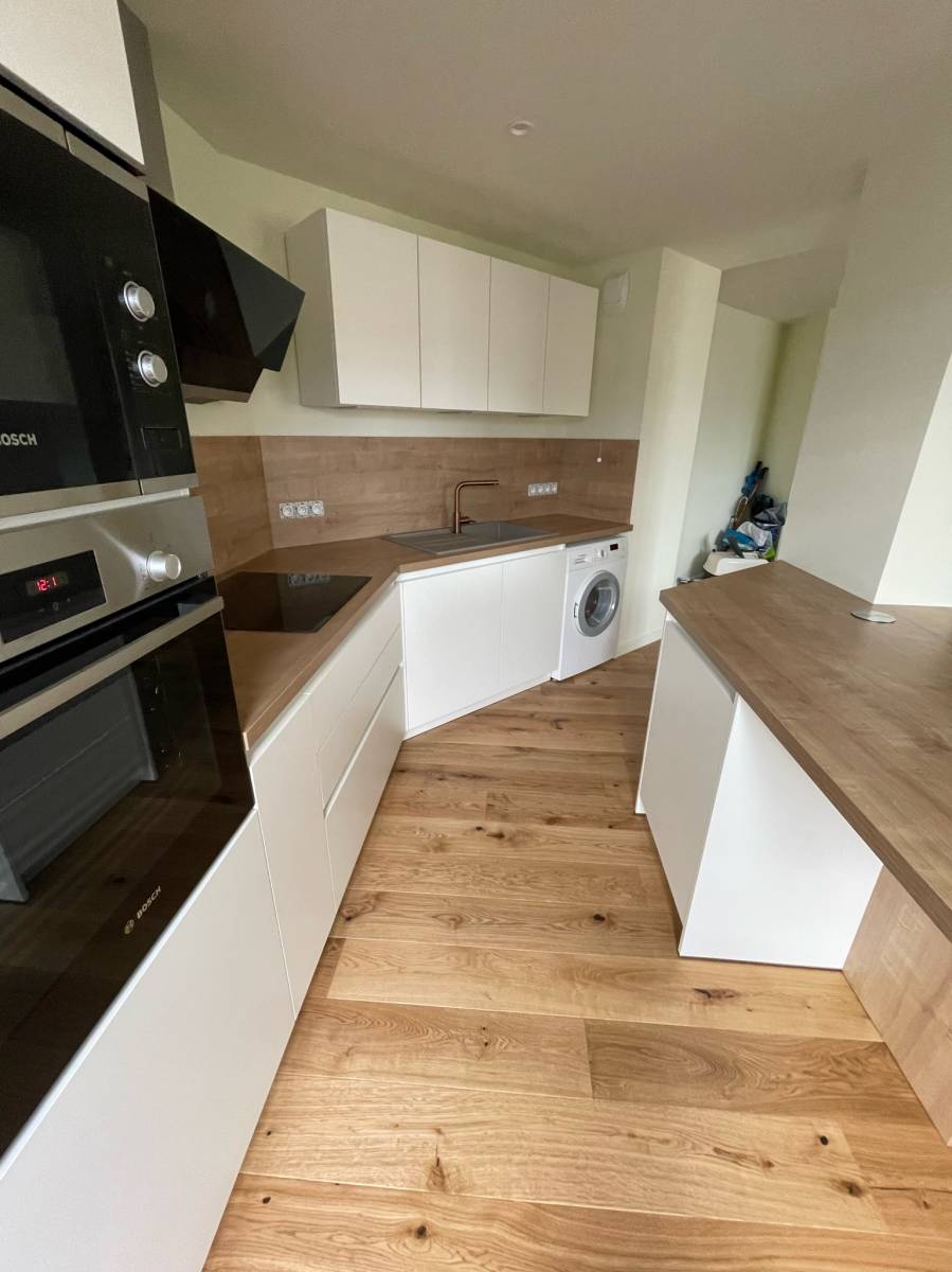 Cuisine blanc et bois sur mesure à Lyon