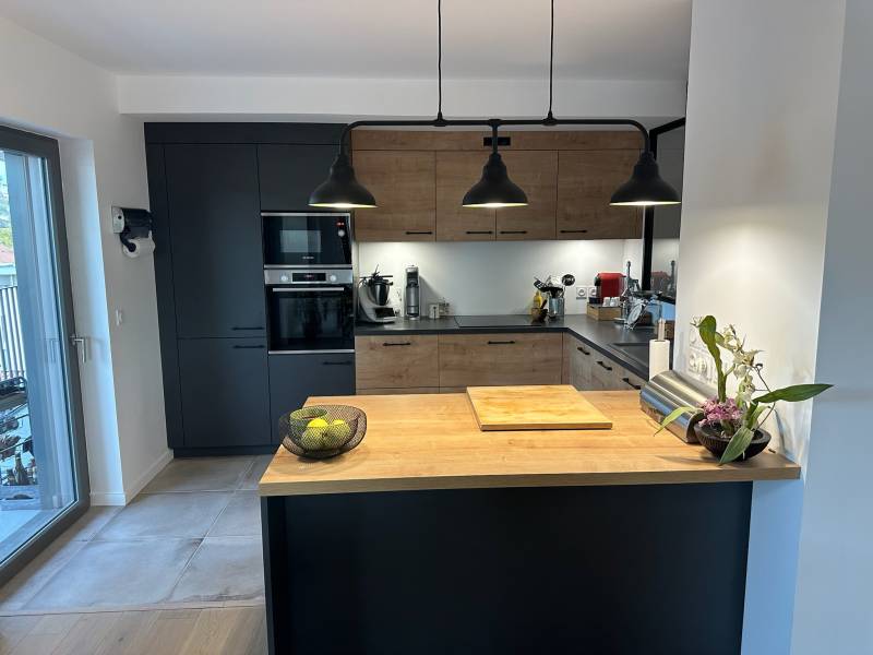 cuisine noire et bois