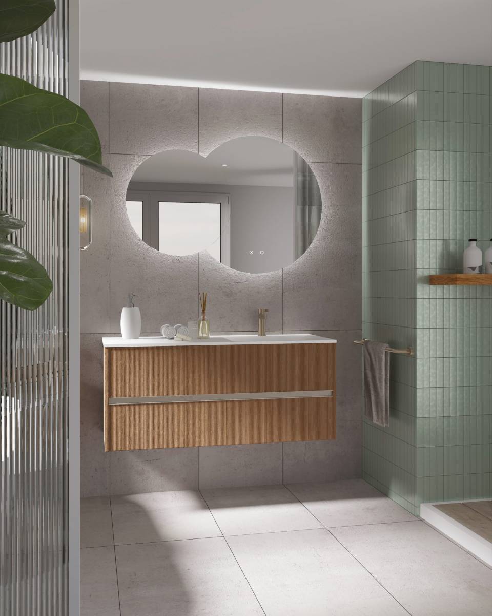 Petite salle de bain à Lyon : douche italienne & parquet