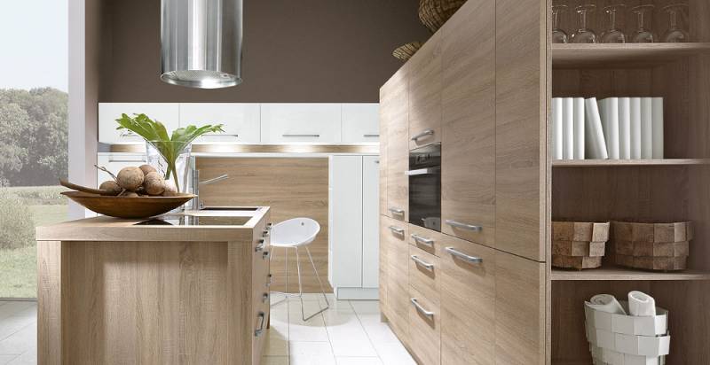 cuisine aspect bois avec poignées a tassin